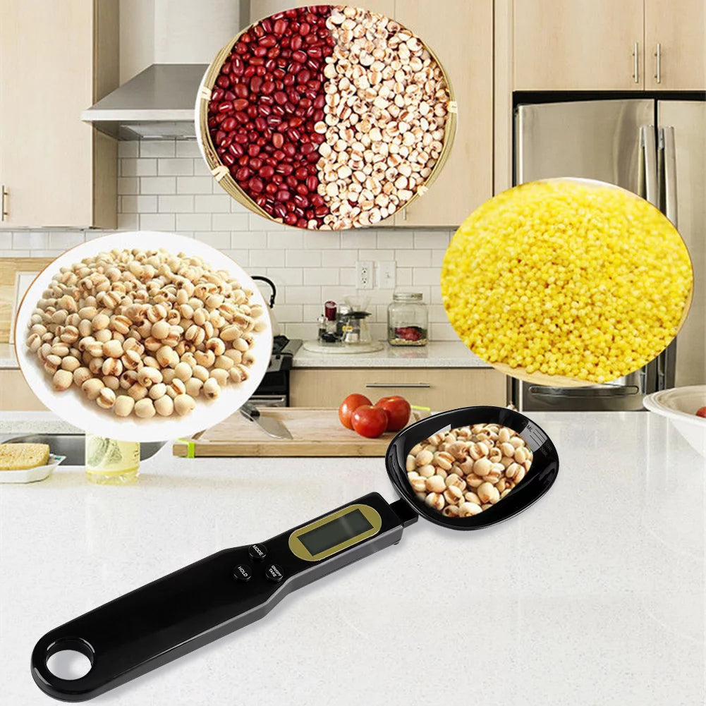 500G/0.1G Portable LCD Digital Kitchen Scale Measuring Spoon Gram Electronic Spoon Weight Volumn Food Scale Low Power